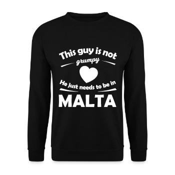 Zuhause in Malta - Unisex Pullover - Schwarz - Vorne - Alina (178cm) & Michal (187cm)