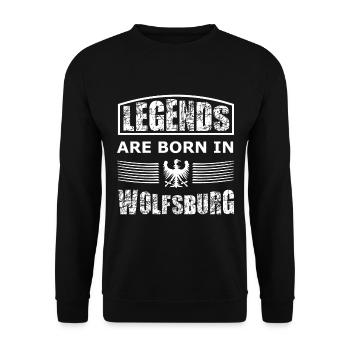 The Wolfsburg fans - Unisex Sweatshirt - black - Front - Alina (178cm) & Michal (187cm)