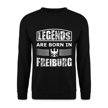 The legends of Freiburg - Unisex Sweatshirt - black - Front - Alina (178cm) & Michal (187cm)