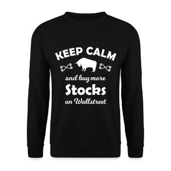 La Bourse de Wall Street - Sweat-shirt Unisexe - noir - Devant - Alina (178cm) & Michal (187cm)