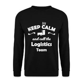 Das Logistik und Transport Team - Unisex Pullover - Schwarz - Vorne - Alina (178cm) & Michal (187cm)