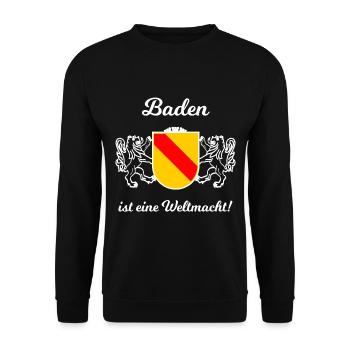 Die Weltmacht aus Baden - Unisex Pullover - Schwarz - Vorne - Alina (178cm) & Michal (187cm)