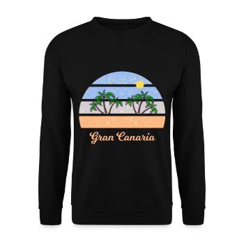 Urlaub in Gran Canaraia - Unisex Pullover - Schwarz - Vorne - Alina (178cm) & Michal (187cm)