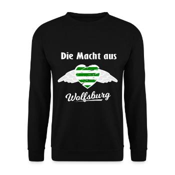 Die Fans aus Wolfsburg - Unisex Pullover - Schwarz - Vorne - Alina (178cm) & Michal (187cm)
