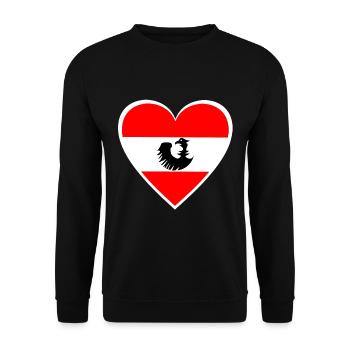Ein Herz aus Austria - Unisex Pullover - Schwarz - Vorne - Alina (178cm) & Michal (187cm)