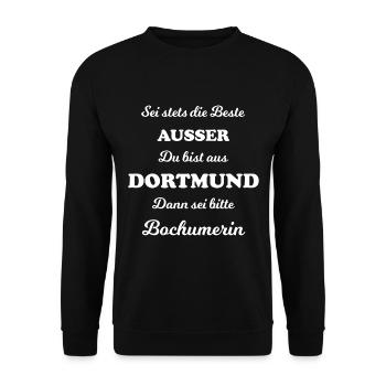At home in the fun Ruhr area - Unisex Sweatshirt - black - Front - Alina (178cm) & Michal (187cm)