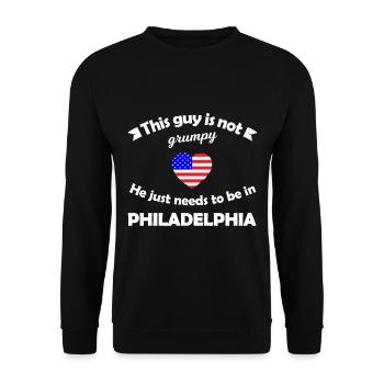Philadelphie en Amérique - Sweat-shirt Unisexe - noir - Devant - Alina (178cm) & Michal (187cm)