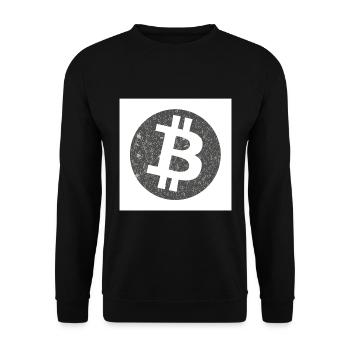 Das öffentliche Geld Bitcoin - Unisex Pullover - Schwarz - Vorne - Alina (178cm) & Michal (187cm)