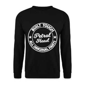 Benzin und Hubraum Fans - Unisex Pullover - Schwarz - Vorne - Alina (178cm) & Michal (187cm)