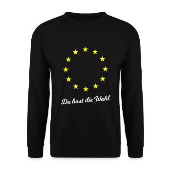 Für Europa wählen gehen - Unisex Pullover - Schwarz - Vorne - Alina (178cm) & Michal (187cm)
