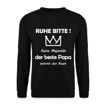 The Funny Best Dad - Unisex Sweatshirt - black - Front - Alina (178cm) & Michal (187cm)