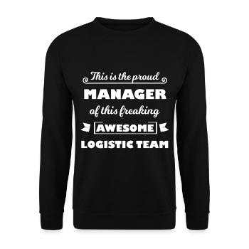 The Funny Logistics Manager - Unisex Sweatshirt - black - Front - Alina (178cm) & Michal (187cm)