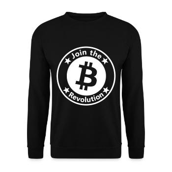 Das neue Geld Bitcoin - Unisex Pullover - Schwarz - Vorne - Alina (178cm) & Michal (187cm)