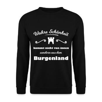 Die Heimat Burgenland Österreich - Unisex Pullover - Schwarz - Vorne - Alina (178cm) & Michal (187cm)