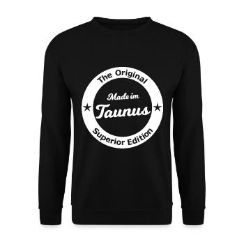 Made im Taunus - Unisex Pullover - Schwarz - Vorne - Alina (178cm) & Michal (187cm)