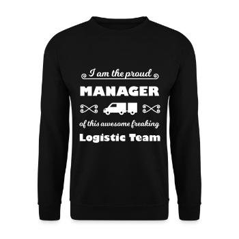 For the Logistics Manager - Unisex Sweatshirt - black - Front - Alina (178cm) & Michal (187cm)