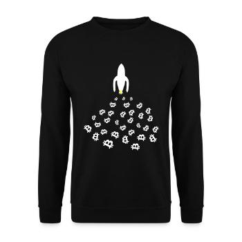 La fusée lunaire Bitcoin - Sweat-shirt Unisexe - noir - Devant - Alina (178cm) & Michal (187cm)