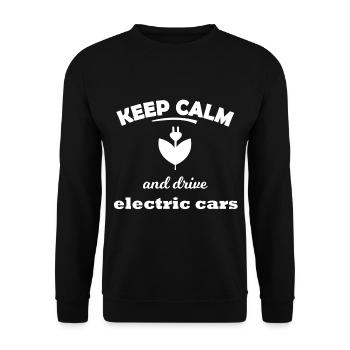 Conduire des voitures électriques - Sweat-shirt Unisexe - noir - Devant - Alina (178cm) & Michal (187cm)