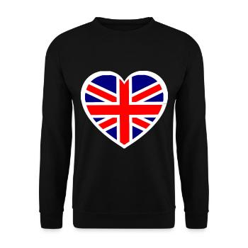 Das britische Herz - Unisex Pullover - Schwarz - Vorne - Alina (178cm) & Michal (187cm)