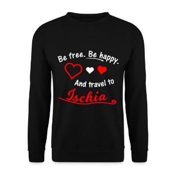 Island of Ischia in the Mediterranean Sea - Unisex Sweatshirt - black - Front - Alina (178cm) & Michal (187cm)