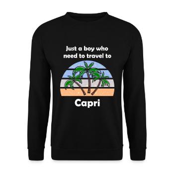 Urlaub auf Capri in Italien - Unisex Pullover - Schwarz - Vorne - Alina (178cm) & Michal (187cm)