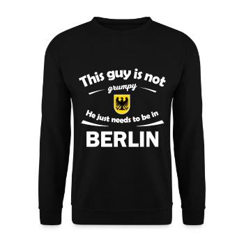 Hometown Berlin in Germany - Unisex Sweatshirt - black - Front - Alina (178cm) & Michal (187cm)