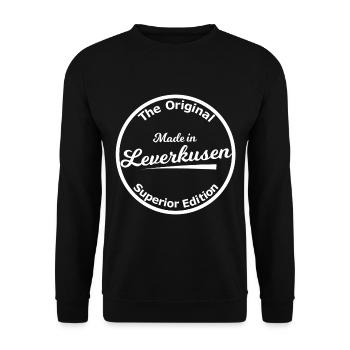 Die Weltstadt Leverkusen - Unisex Pullover - Schwarz - Vorne - Alina (178cm) & Michal (187cm)