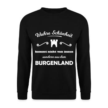 Die Schönheit im Burgenland - Unisex Pullover - Schwarz - Vorne - Alina (178cm) & Michal (187cm)