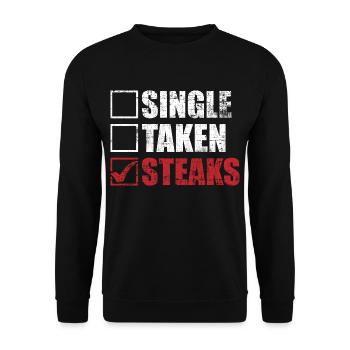 Steak Meat - Unisex Sweatshirt - black - Front - Alina (178cm) & Michal (187cm)