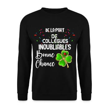 Tee-shirt de la part de collègues inoubliables - Sweat-shirt Unisexe - noir - Devant - Alina (178cm) & Michal (187cm)