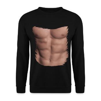 body builder © - Unisex Sweatshirt - black - Front - Alina (178cm) & Michal (187cm)