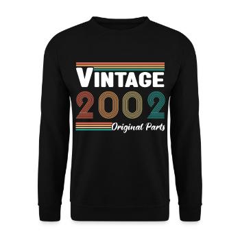 Vintage 2002 Original Parts Birthday Gift - Unisex Sweatshirt - black - Front - Alina (178cm) & Michal (187cm)
