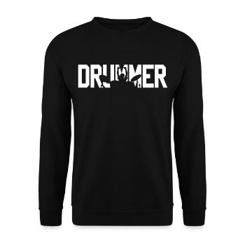 Schlagzeug Schlagzeuger Shirt Design - Unisex Pullover - Schwarz - Vorne - Alina (178cm) & Michal (187cm)