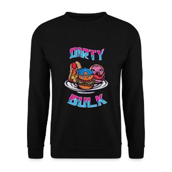 Hamburger Hotdog Donut Essen Food Fastfood Junk - Unisex Pullover - Schwarz - Vorne - Alina (178cm) & Michal (187cm)