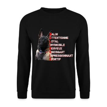 malinois - Sweat-shirt Unisexe - noir - Devant - Alina (178cm) & Michal (187cm)
