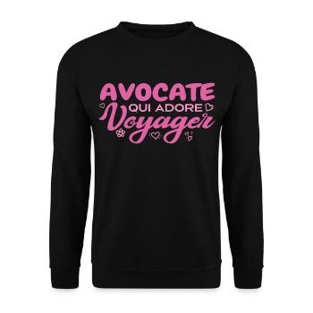 Globe-trotting lawyer with a passion for travel - Unisex Sweatshirt - black - Front - Alina (178cm) & Michal (187cm)