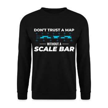 Karte Maßstab Balken GIS Kartografie Geograph Daten - Unisex Pullover - Schwarz - Vorne - Alina (178cm) & Michal (187cm)