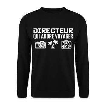 Voyageurs & Directeurs : Passion & Découverte - Sweat-shirt Unisexe - noir - Devant - Alina (178cm) & Michal (187cm)