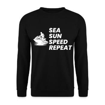 Jet ski Aventure en mer Vitesse Sports nautiques Plaisir - Sweat-shirt Unisexe - noir - Devant - Alina (178cm) & Michal (187cm)