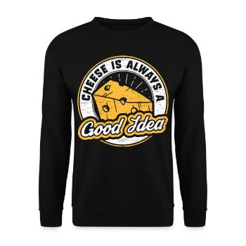Scallowed cheese - Unisex Sweatshirt - black - Front - Alina (178cm) & Michal (187cm)