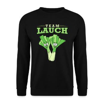 Team Lauch Veggie Vegan vegetarischer Humor - Unisex Pullover - Schwarz - Vorne - Alina (178cm) & Michal (187cm)