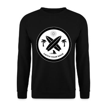 Catch Your Wave - Get Your Wave Surf - Unisex Sweatshirt - black - Front - Alina (178cm) & Michal (187cm)