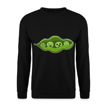 peas beans - Unisex Sweatshirt - black - Front - Alina (178cm) & Michal (187cm)