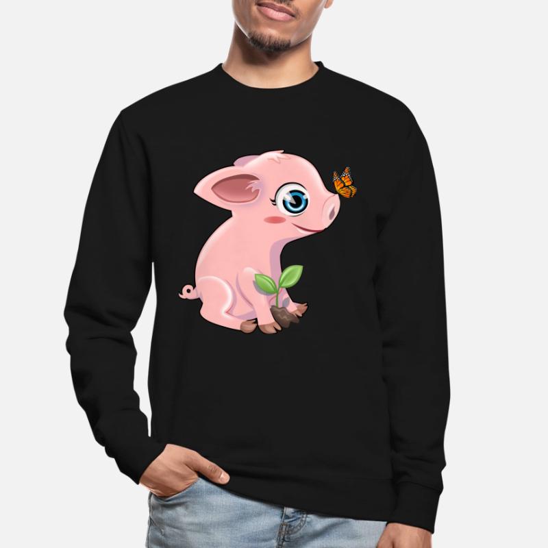 Cochon avec un papillon Sweat-shirt Unisexe