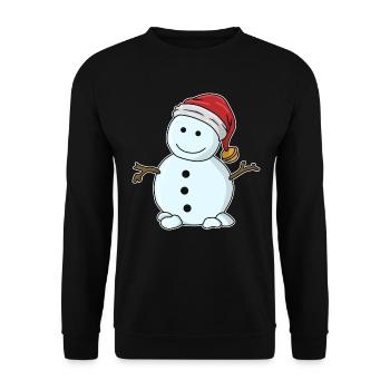 Bonhomme de neige sans nez - Sweat-shirt Unisexe - noir - Devant - Alina (178cm) & Michal (187cm)