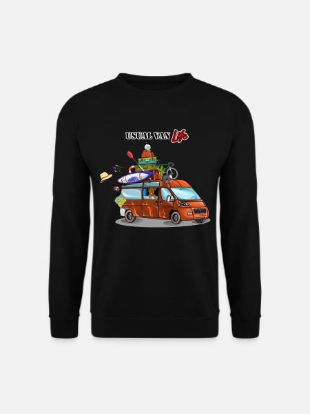 Vie de van assez normale, vacances en camping en plein air - Sweat-shirt Unisexe - noir