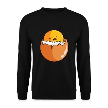 Sleepy Egg Sweet Funny Egg Scrambled Eggs Fried Egg - Unisex Sweatshirt - black - Front - Alina (178cm) & Michal (187cm)