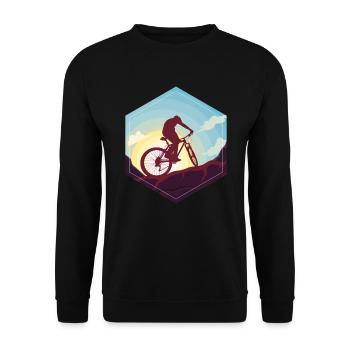 Vélo de montagne cool VTT - Sweat-shirt Unisexe - noir - Devant - Alina (178cm) & Michal (187cm)