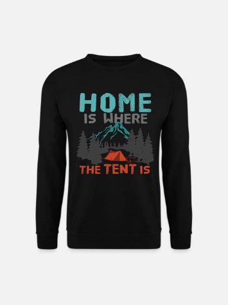 Wintercamping Zelten Camping Berge Wald Outdoor - Unisex Pullover - Schwarz