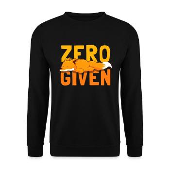 Zero Fox Given witziges Fuchs Geschenk - Unisex Pullover - Schwarz - Vorne - Alina (178cm) & Michal (187cm)